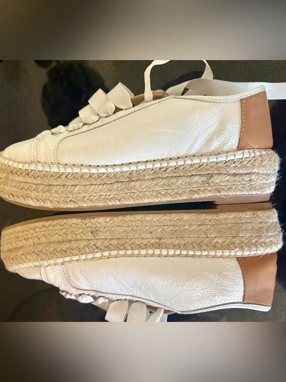 Matt Bernson White Pebbled espadrille sneakers  Sz 7